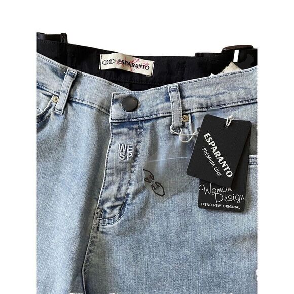 ESPARANTO Colour Block Acid  Wash Women Boyfriend Jeans From European Designer - Picture 8 of 10